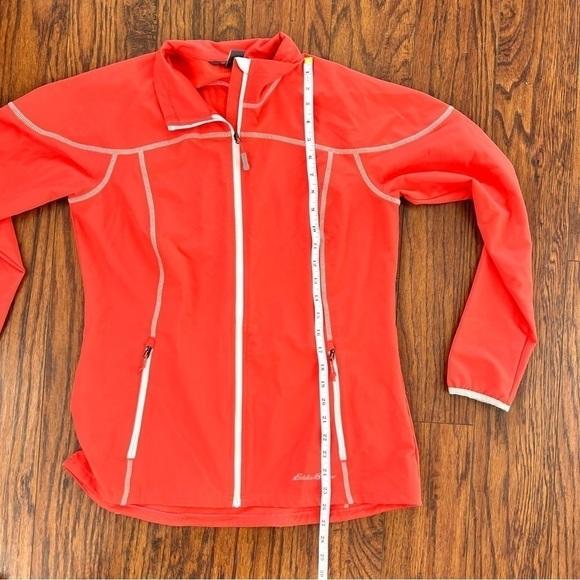 Eddie Bauer Scarlet Nantucket Red Zip Up Rain Windbreaker Jacket Size Medium - Picture 12 of 13